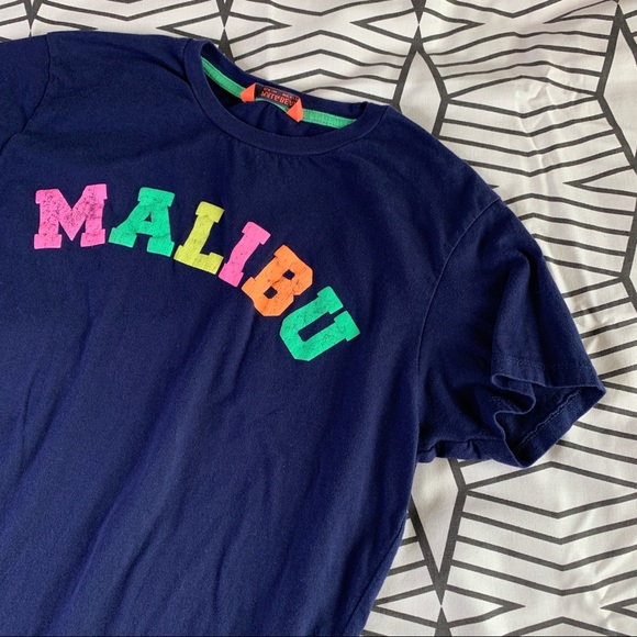 Vintage 90’s Pull & Bear MALIBU T shirt Neon Medium super soft - Picture 1 of 4